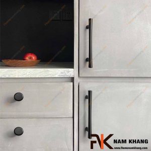 Tay nắm tủ thanh tròn màu xám NK238-DX