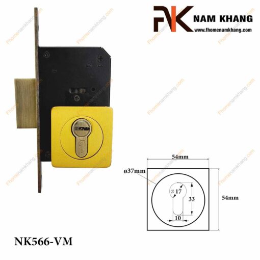 Khóa âm cửa mở NK566-VM (Màu Đồng Vàng)