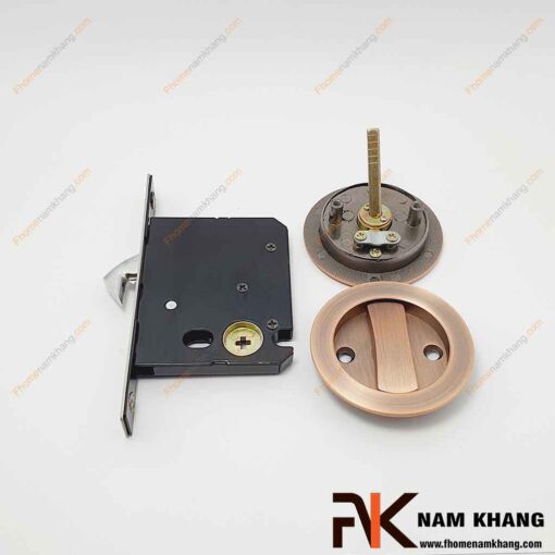 Khóa cửa lùa có chìa màu hồng mờ NK567-HC FHOMENAMKHANG