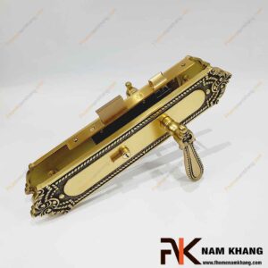 Khóa cửa bằng đồng hoa văn cổ điển cao cấp NK582L-OR FHOMENAMKHANG