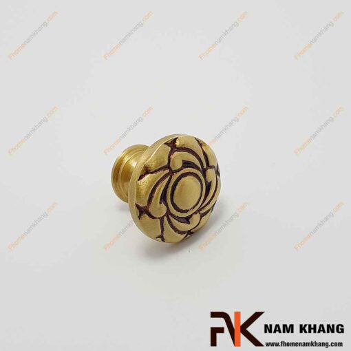 Núm cửa tủ dạng tròn bằng đồng vàng viền đỏ NK451D-RC FHOMENAMKHANG