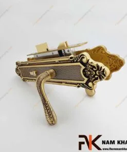 Khóa cửa chính bằng đồng cao cấp NK484L-OR 2 Khóa cửa chính NK484L-OR (Màu Đồng Vàng)