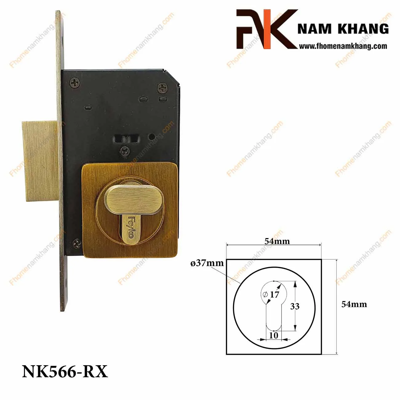 Khóa âm cửa mở NK566-RX (Màu đồng rêu) Khóa âm cửa mở NK566-RX (Màu đồng rêu)