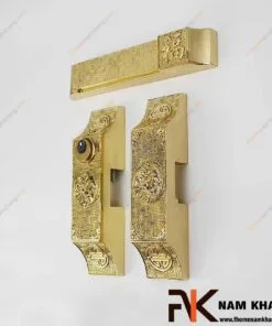 Khóa cửa bức bàn cổ điển bằng đồng cao cấp NK580-V 2 Khóa cửa bức bàn NK580-V (Màu Đồng Vàng)