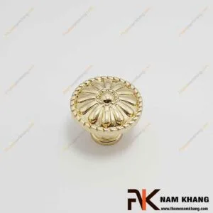 Núm nắm tủ hoa văn màu vàng bóng NK027L-V 4 Núm nắm cửa tủ màu vàng NK027L-V