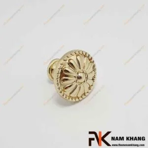 Núm nắm tủ hoa văn màu vàng bóng NK027L-V 5 Núm nắm cửa tủ màu vàng NK027L-V