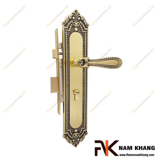 Khóa cửa bằng đồng hoa văn cổ điển cao cấp NK582L-OR FHOMENAMKHANG